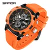 Reloj de Cuarzo para Hombre de Moda Popular Transmisión en Vivo Marca Sanda Casual y Versátil Tres Ojos Seis Agujas Luminoso Resistente al Agua Reloj para Hombre