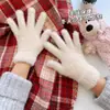 Guantes de invierno de pelo de conejo artificial grueso, cálidos, de visón, sencillos, lisos, de cinco dedos, para montar al aire libre, resistentes al frío y a las heladas.