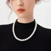 Colar de Pérolas Shijia para Mulheres 2025 Novo Estilo Popular Gargantilha de Pérolas Corrente para Suéter Corrente de Clavícula de Luxo Leve de Alta Qualidade