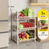 Estante de Almacenamiento para Cocina, Cesta Móvil de Verduras de Múltiples Niveles, Carrito de Pie, Estante de Almacenamiento de Frutas y Verduras Multifuncional de Gran Capacidad