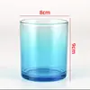 Venta al por mayor del fabricante Taza para Velas DIY Contenedor de Vidrio Escarchado de Colores Taza Vacía para Aromaterapia Portavelas Romántico para Dormitorio Logo
