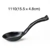 Cuchara Melamina A5 Plástico Negro Restaurante Tienda de Fideos Cuchara Imitación Porcelana Cuchara Cáscara de Tortuga Mango Largo con Gancho Resistencia Alta Temperatura