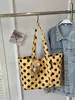 Bolsa de Mão Artística Estilo Preguiçoso com Bolinhas de Grande Capacidade, Bolsa de Ombro, Bolsa de Compras, Bolsa de Lona para Meninas irem ao Trabalho e se Deslocarem