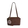 Bolsa de axila de couro macio da moda estilo coreano, bolsa de ombro simples e estilosa para o dia a dia, bolsa de mão vintage para o dia a dia para mulheres