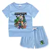 Conjunto de Camiseta de Manga Corta Redonda y Shorts de Verano para Niños 2026 Estilo Coreano Casual Absorbente de Sudor Color Caramelo Sudadera para Bebé