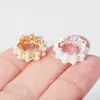 Accesorios de cobre chapados en oro de 14k, cuentas de concha dentada de doble capa, anillos deslizantes, cuentas espaciadoras, pulsera DIY, collar, accesorios de joyería