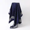 Lenço de Seda com Padrão Paisley Clássico Europeu e Americano para Mulheres, Lenço de Cabeça Versátil da Moda em Seda Sintética, Lenço Quadrado de 90cm, Atacado Transfronteiriço