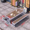 Juego Integrado de Mesa y Sillas para Exteriores para Plaza Comercial, Mesa y Sillas de Ocio para Patio, Parque al Aire Libre con Protección Solar, Mesa y Sillas de Comedor de Madera Plástica