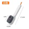 Escova de sapato preenchida com líquido, escova de limpeza de sapatos multifuncional, escova de limpeza de roupas doméstica tipo prensa dispensadora de líquido com cerdas macias, suave para os sapatos, uma ferramenta de limpeza indispensável