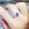 Anillo de moissanita morado con forma de huevo ovalado al por mayor estilo europeo y americano anillo de diamante bolígrafo de prueba cruzada caliente nuevo transfronterizo