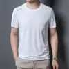 Camiseta Masculina de Verão Manga Curta Seda Gelo Camiseta Masculina Solta Gola Redonda Manga Curta Tamanho Grande Simples Versátil Top de Secagem Rápida