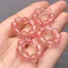 Anillo de Piedra Ágata Natural Accesorios Cristal Sandía con Elástico Bolas Redondas Pequeñas Anillo para Correr Pulsera Retorcida a Mano Accesorios Dly Venta al por Mayor