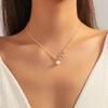 Collar para Mujer Estilo Japonés-Coreano Collar de Perlas Naturales de Agua Dulce Diseño Nicho Retro Asimétrico Estilo Francés Collar Elegante