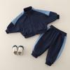 Novo terno de Primavera e Outono para meninos estilo coreano moletom simples para bebê calças de moletom algodão Classe A para bebê conjunto de duas peças masculino
