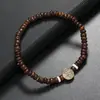Venta Caliente de Amazon Pulsera de Madera con Cuentas de Café de Coco Moda Europea y Americana Étnica Nicho Pulsera para Hombre Venta al por Mayor
