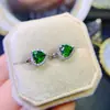Venta al por mayor de fábrica Pendientes Populares de Diopsido Natural con Incrustaciones de Plata S925 Piedra Principal 6*6 Joyería de Lujo Venta Directa de Fábrica