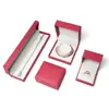 Caja de Joyería Dorada Caja de Empaque para Joyería de Ángulo Recto Patrón de Rejilla Fina Caja de Plástico Caja para Anillos de Terciopelo Caja para Collares Caja para Pulseras Personalizada