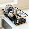 Escurridor de platos de cocina, organizador de tazones y platos, estante de almacenamiento para palillos y tazas, escurridor, cesta de almacenamiento, soporte de exhibición para el hogar