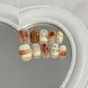Unhas Usáveis Feitas à Mão Atacado Xiaohongshu Douyin Venda Quente Diamante Borboleta Coração High-End Nail Art Unhas Usáveis 24 Peças