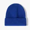 Gorro de Tricô Transfronteiriço para Mulheres no Outono e Inverno Gorro de Tricô de Cor Pura com Logo Personalizável Estilo Coreano Versátil Gorro de Lã para Homens Gorro Quente de Inverno