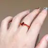 Anel Aberto de Abóbora com Gotejamento de Óleo e Zircônia Galvanizado a Ouro 18K Real, Novo Anel Elegante de Dedo Indicador Estilo Chinês, Joia Versátil de Luxo Leve