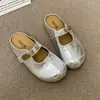 Mules plateadas versátiles con plataforma para mujer, que aumentan la altura, sin cordones, nuevos zapatos de primavera 2026, pantuflas sin cordones