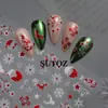 2025 Adesivos de Unhas Transfronteiriços Novos Europeus e Americanos Quente Vermelho e Prata Papai Noel Bola de Cristal Floco de Neve Adesivos Autocolantes