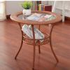 Mesa Redonda Pequena de Armazenamento para Varanda Moderna Simples Rattan Vidro Mesa de Centro Redonda Mesa de Jantar Redonda Mesa de Centro Pequena Mesa de Lazer Mesa de Jantar