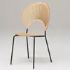 Silla de Comedor Nórdica para Uso Doméstico, Silla Retro de Celebridad de Internet para Ocio, Silla Creativa Simple en Forma de Concha, Silla de Sol, Silla con Respaldo de Madera Maciza