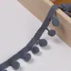Borda de Renda com Pompons Coloridos de 1cm em Ângulo Reto em Estoque para Roupas, Cortinas, Acessórios de Vestuário, Fita com Franjas Pied-de-Poule