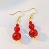 Sentido del diseño degradado rojo paloma cuerpo vítreo calcedonia roja natural ágata aretes aretes