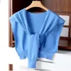 Primavera y Otoño Habitación con Aire Acondicionado Vitrina de Hombro Vitrina Vitrina de Camisa Verano Nudo Tejido de Lana con Falda Bufanda Mujeres