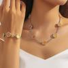 Pulsera trébol de cinco hojas explosiones transfronterizas alta moda collar de flores de un solo lado traje para mujer no se desvanece fabricantes mayoreo