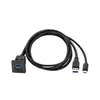 Cable Impermeable Cuadrado de Encaje USB 3.0 Tipo C 3.0 Macho a Hembra Compatible con 2.0 para Paneles de Instrumentos de Automóvil, Motocicleta y Barco