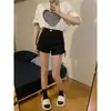 Jeans Versátiles de Corte A, Forma de Pera, Cintura Alta, Ajustados, con Cordones en las Correas, Pantalones Cortos Ajustados que Te Hacen Ver Más Alto y Delgado, Nuevos Hot Pants