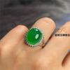 Calcedonia verde hielo Juego de tres piezas Regalo colgante anillo marca segura femenino esmeralda ágata jade pendientes gota de agua