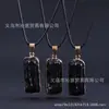 Ventas Directas de Fábrica Tendencia Europea y Americana Personalizado Piedra Natural Dorado Negro Piedra Bruta Colgante Pilar Collar Cadena para Suéter