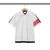Camisa Polo de Algodón Puro con Rayas Tb de Cuatro Colores Teñidas en Hilo, Estilo Nuevo 2027, Manga Corta y Diseño de Bloques de Color, Disponible en Estilos Largo y Corto
