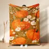 Venta Caliente de Otoño Estampado de Calabaza Manta de Siesta Cosecha Acción de Gracias Hogar Manta de Franela Polar Personalización