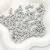 Cuentas de acrílico con letras del alfabeto inglés cuadradas plata antigua DIY pulsera de cuentas hecha a mano collar accesorios de joyería material