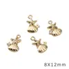 Colgante de Cobre con Incrustación de Circonita, Accesorios Hechos a Mano para Pulseras, Collares, Aretes, Aretes de Botón, Componentes y Materiales Decorativos para Joyería