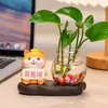 Vaso Hidropônico Desenho Animado Porco Raivoso Sapo Panda para Estação de Meninas Aparelho de Cultivo de Flores Aquáticas Enfeites Pequenos Decorativos de Mesa