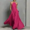 Vestido Longo Simples Sem Costas Sem Mangas de Mistura de Algodão e Linho Novo Primavera e Verão 2026 Site Independente Europeu e Americano da Amazon