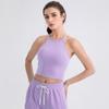 Chaleco de Ropa de Yoga para Mujer Ajustado Deportivo Tiras en el Pecho Almohadilla de Pecho Resistente a los Golpes Ropa Exterior Transpirable Ropa Interior para Correr Fitness 52168