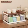 Prateleira de Armazenamento para Mesa de Casa Porta-Xícaras para Máquina de Café Conjunto de Chá Armazenamento Multicamadas Tipo Gaveta para Mesa de Cozinha Temperos Lanches