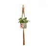 Bolsa de red personalizada para maceta, colgador de cesta colgante para verdor de plantas, correa colgante de cuerda de algodón y lino tejida a mano, cesta colgante para maceta