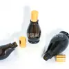 Garrafa de Vidro Marrom à Prova de Luz em Formato de Cabaça Frasco Vazio Conta-Gotas para Pílulas Frasco para Líquidos 10ml Barriga Grande 30ml