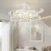 Lámpara ventilador moderna nueva para sala de estar, ventilador y luminaria integrados, lámpara de techo estilo lujo ligero, lámpara de ventilador de techo minimalista italiano para comedor