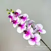 Impresión 3D 9 Cabezas Película Phalaenopsis Simulación Flor Falsa Rama Alta Sala de Estar Decoración de Piso Boda Decoración de Flores para Boda