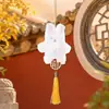 Festival de Mediados de Otoño Peluche Conejo de Jade Colgante con Borla Estilo Chino Bolsa de Festival Colgante para Coche DIY Colgante de Peluche Conejo de Jade para el Festival de Mediados de Otoño